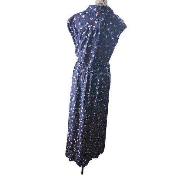 Draper James Womens Large Maxi Dress Floral Blue With Belt - Picture 3 of 4